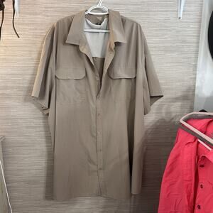 HODO men's Short sleeve button up fishing shirt size 5XLT